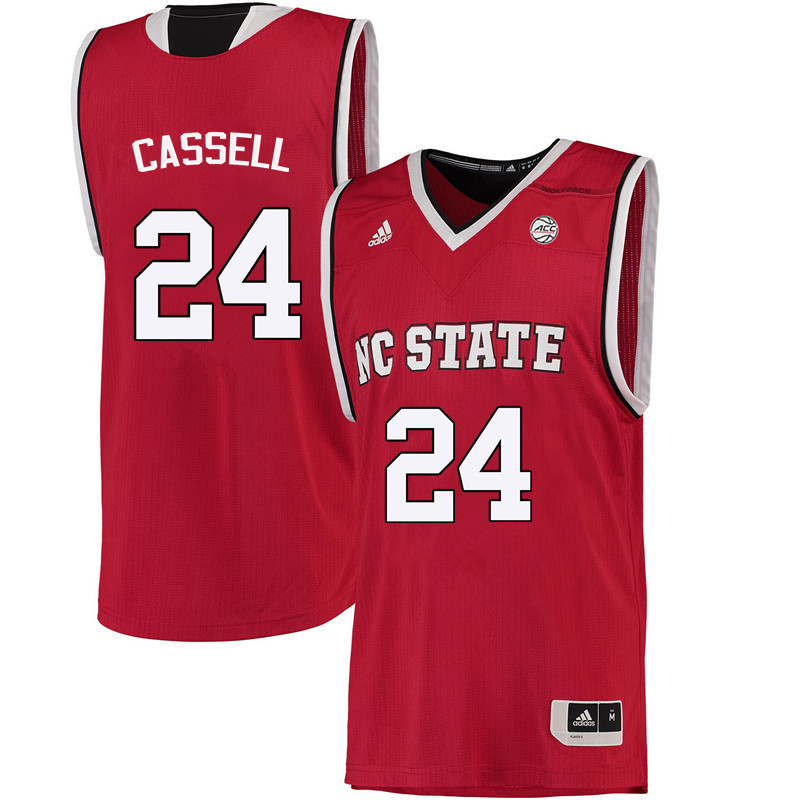 Men NC State Wolfpack #24 Erika Cassell College Basketball Jerseys-Red